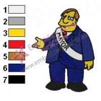 Mayor Quimby Simpson Embroidery Design